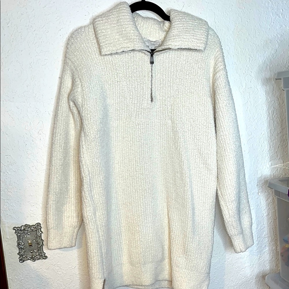 Barefoot Dreams Cream Zip-Up Sweater - Picture 2 of 4